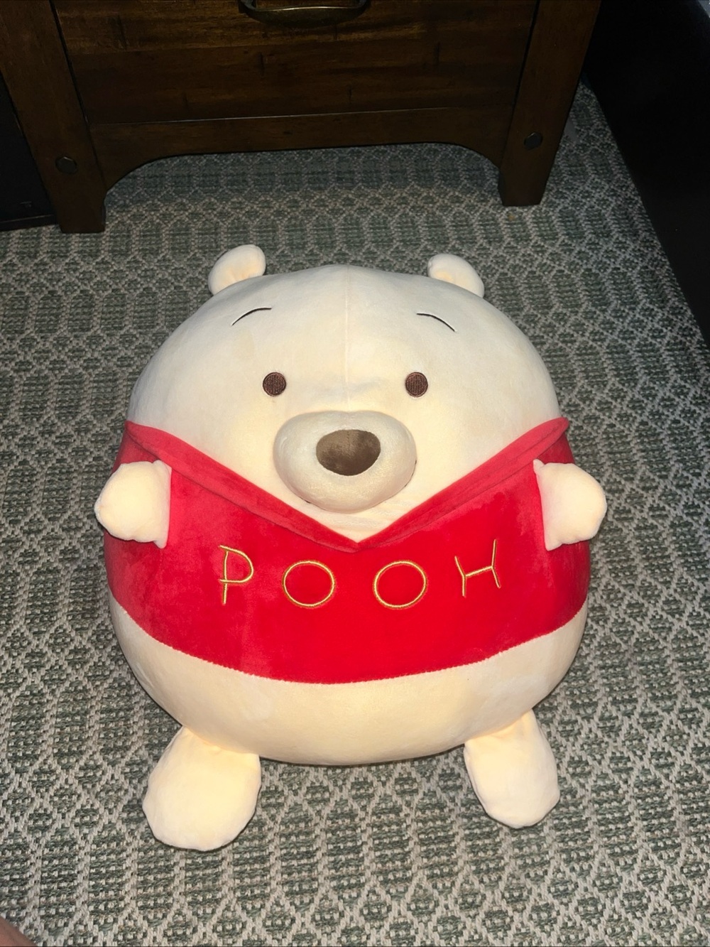 Disney Winnie the Pooh Plush Pillow - Red and Cream